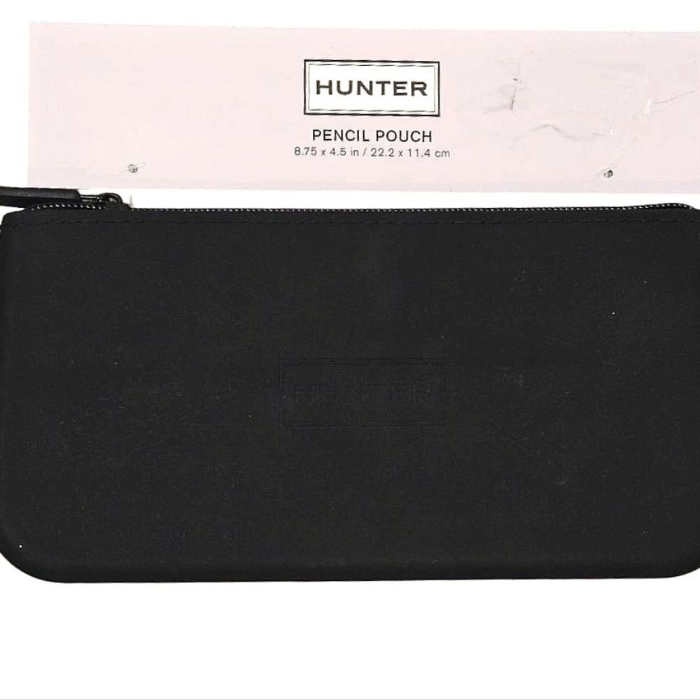 Hunter Rubber Zip Pencil Pouch- Black